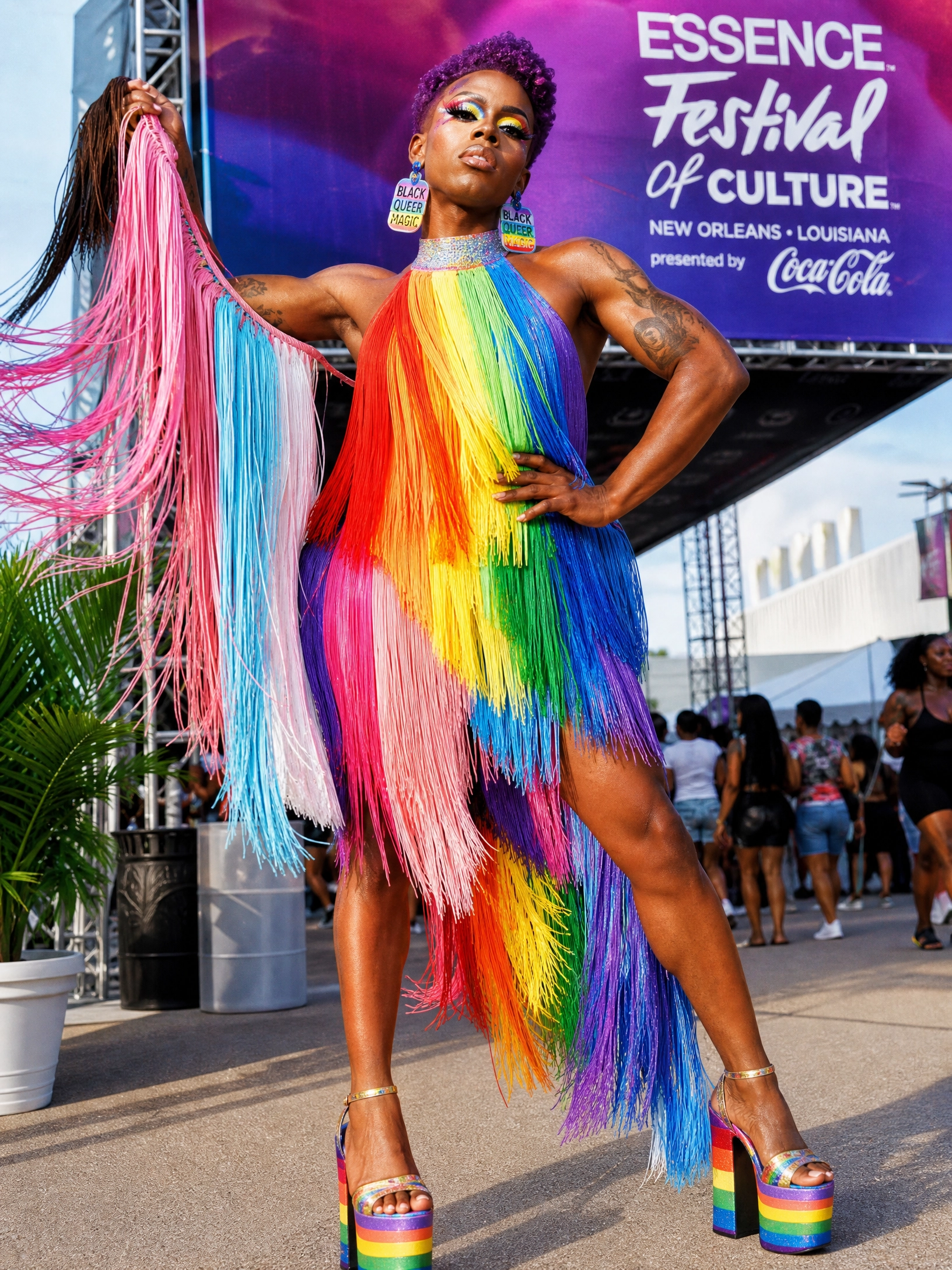 Essence Festival fringe affair look — LGBT Pride outlandish